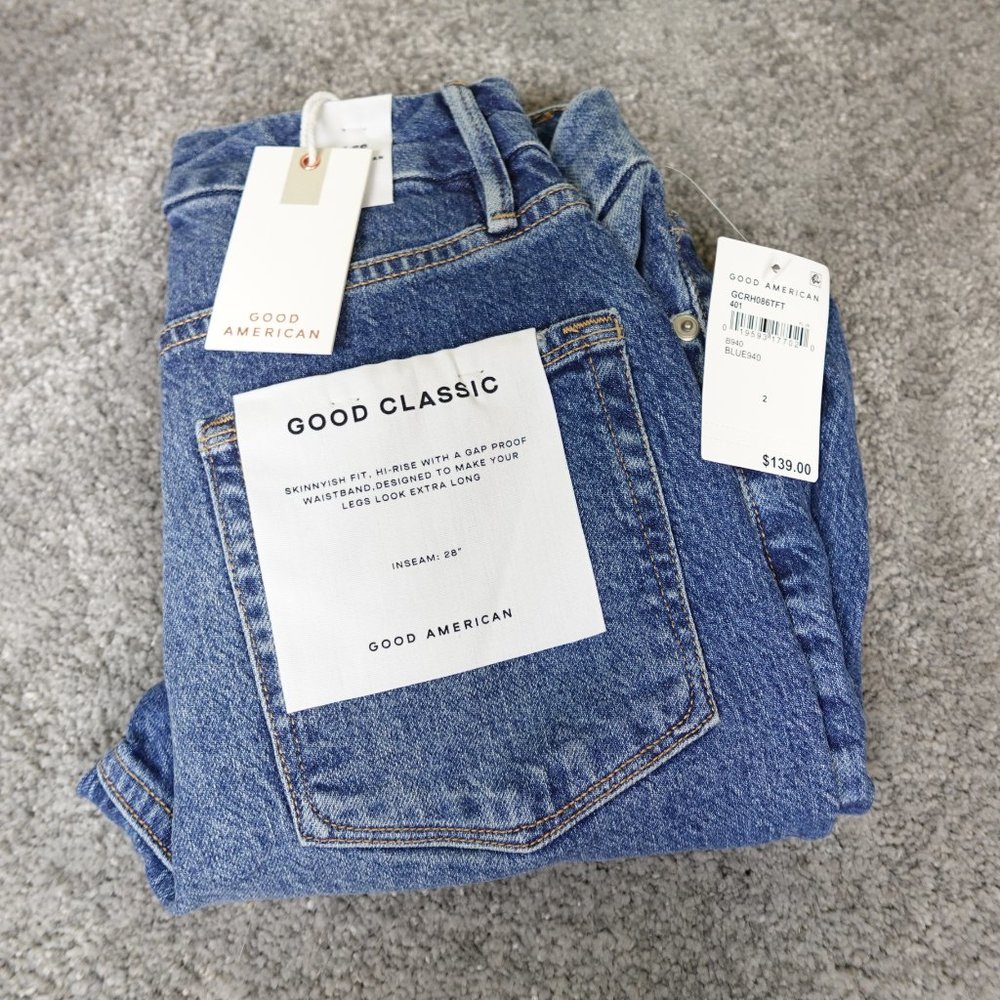 Good American Jeans Womens 4/27  Good Classic New NWT Skinny Blue